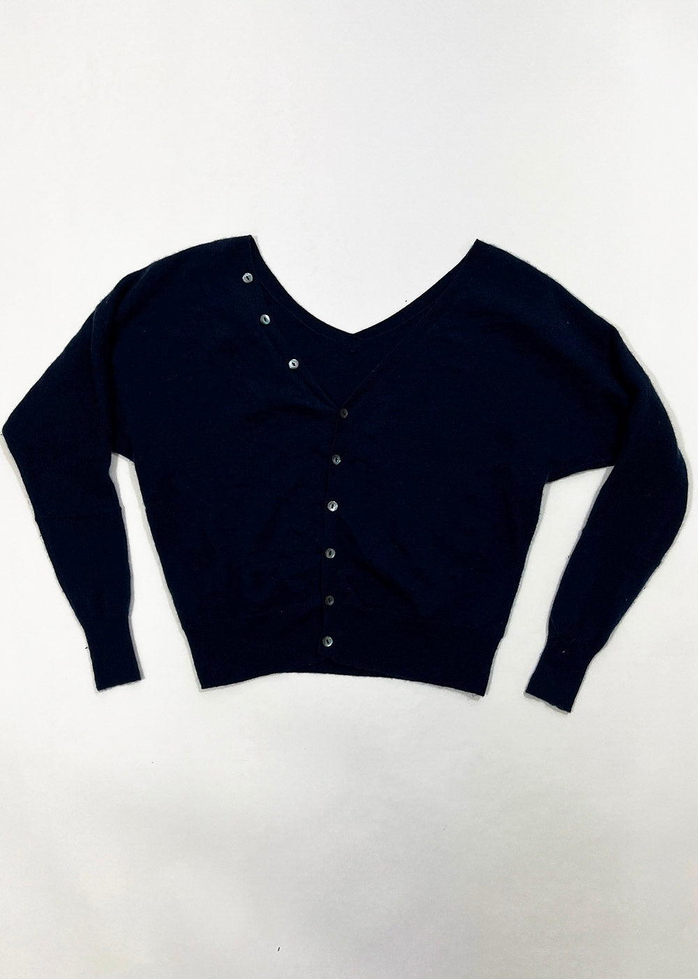 Reversible V-Neck Navy Sweater / Size S