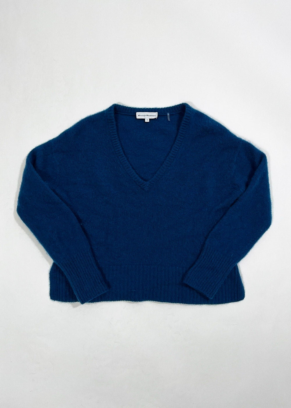 Blue V-Neck Cashmere Sweater / Size S