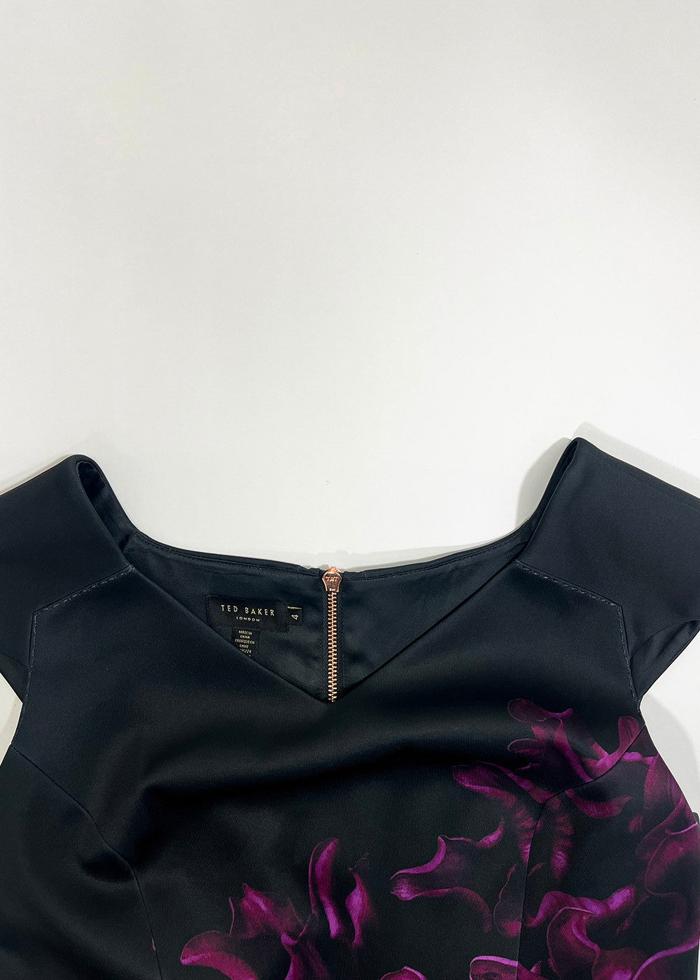 'Semanj' Black Floral Dress / Ted Size 4 US Size 10