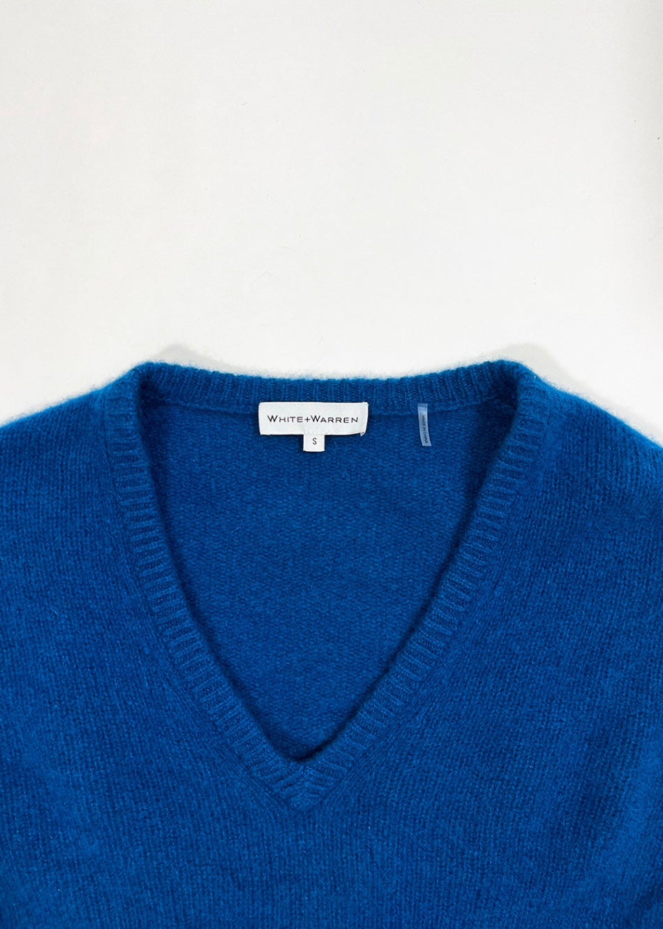 Blue V-Neck Cashmere Sweater / Size S