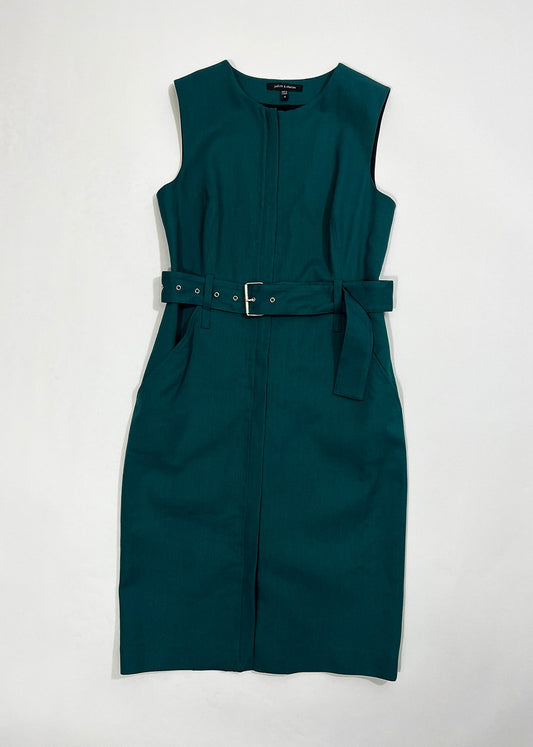 Belted Zip Front Dress / Size 8