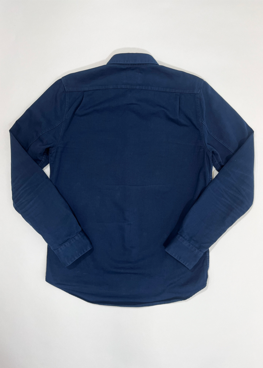 Indigo Cotton Button Up Shirt / Size S