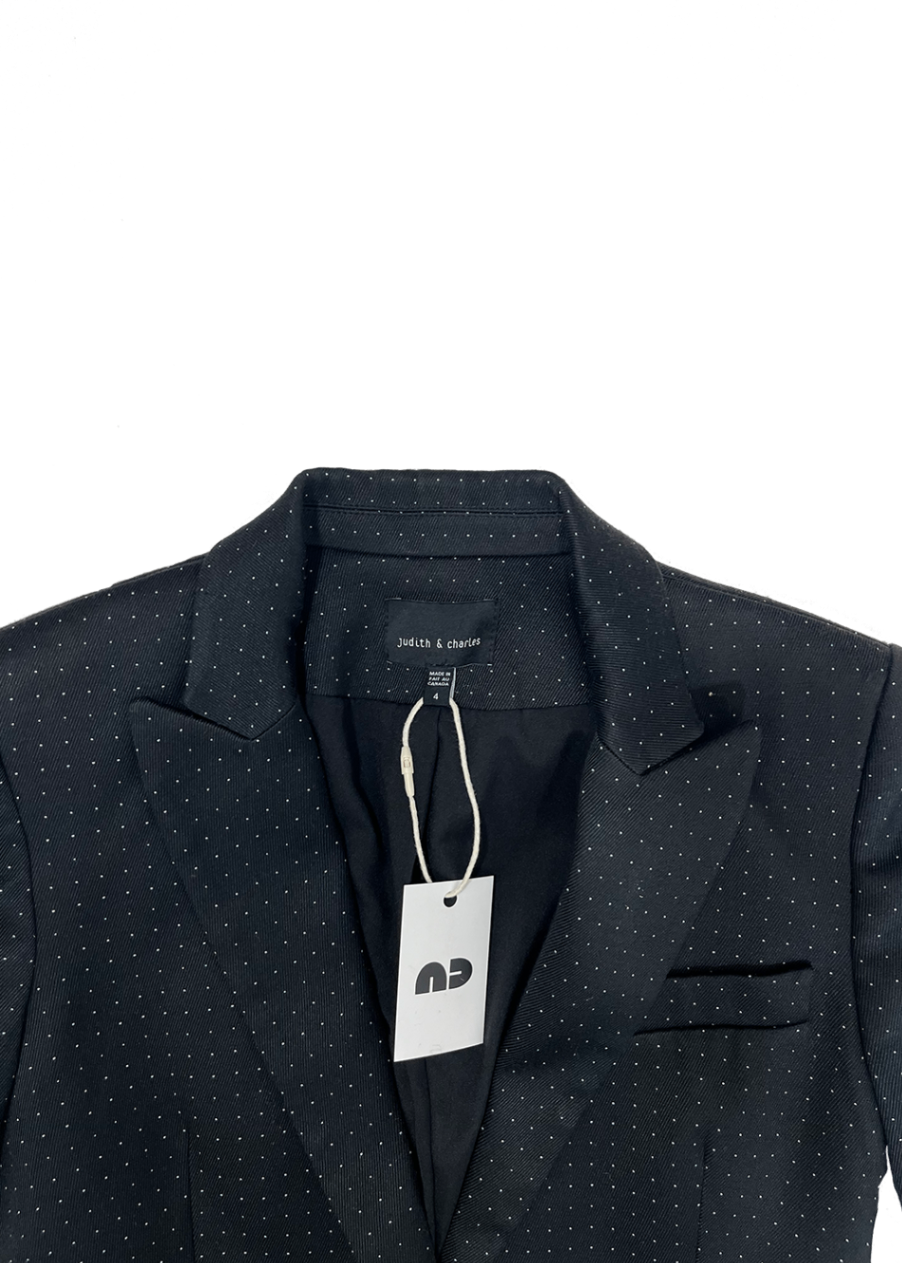 Black/White Dot Blazer / Size 4