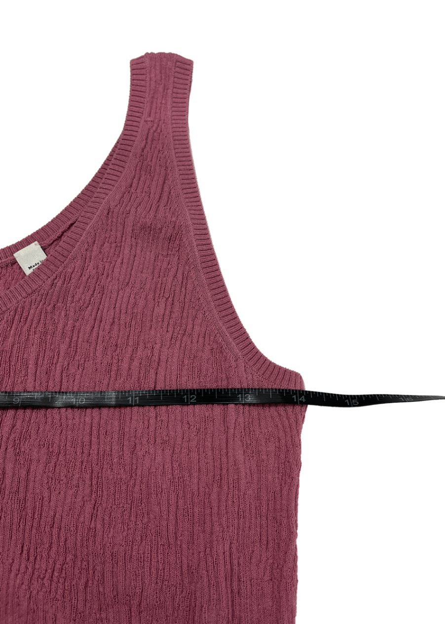 Textured Cotton Tank Pink / Size L