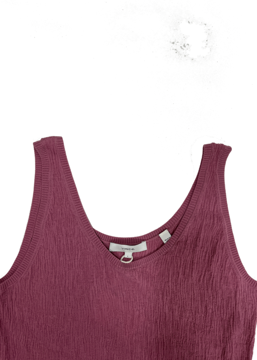 Textured Cotton Tank Pink / Size L