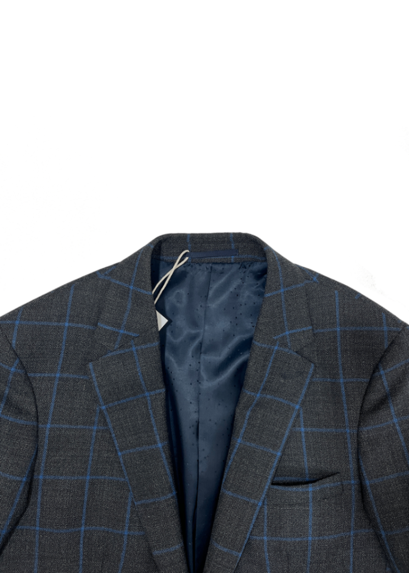 'George' Grey Check Blazer / Size 48