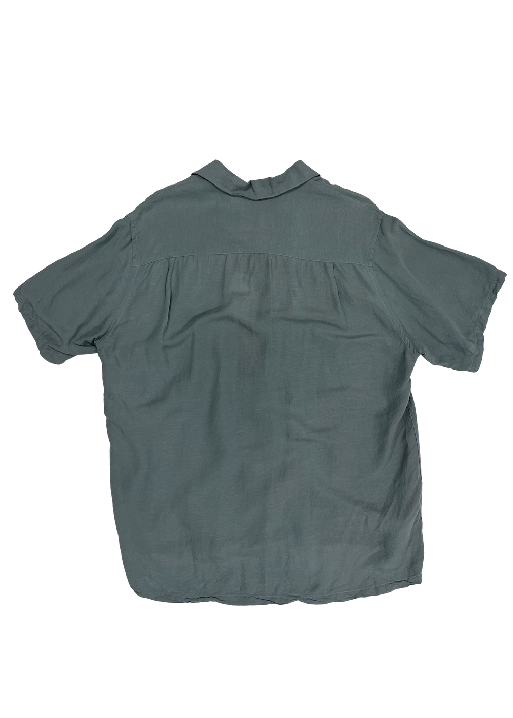 Silk/Linen Camp Collar Shirt Blue / Size M