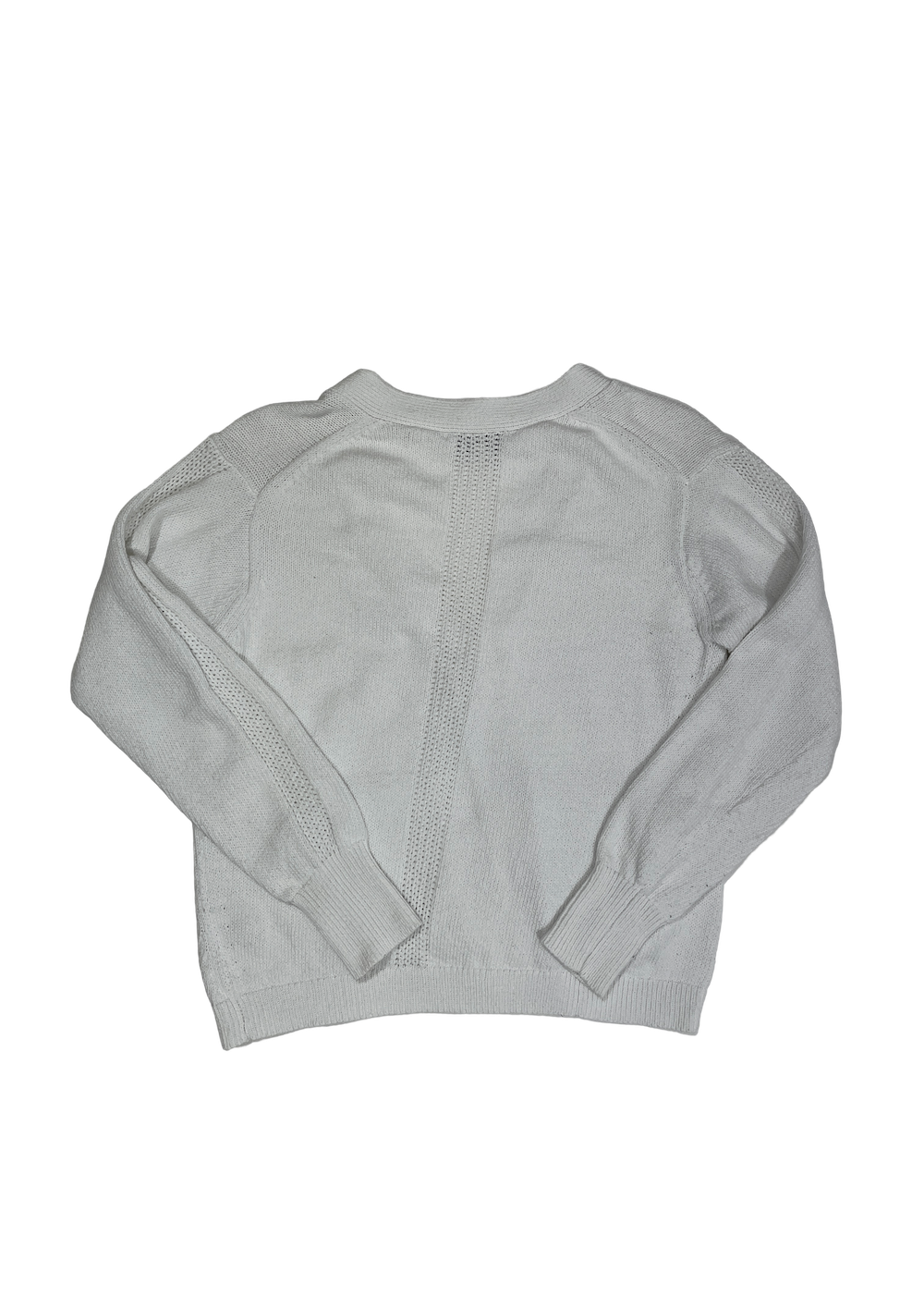Recycled Cotton Patch Pocket White Cardigan / Size XS