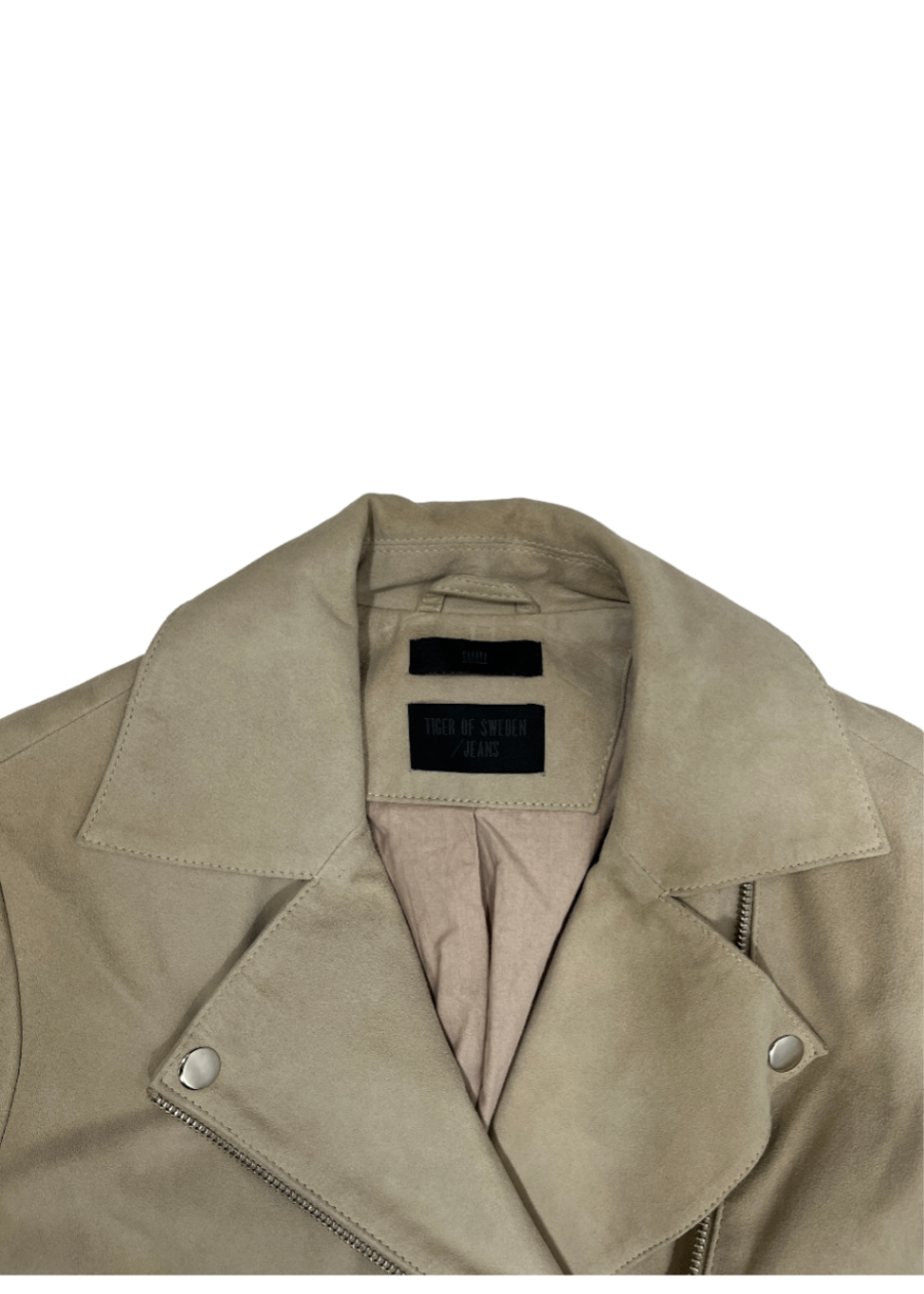 Suede Moto Jacket Beige / Size S