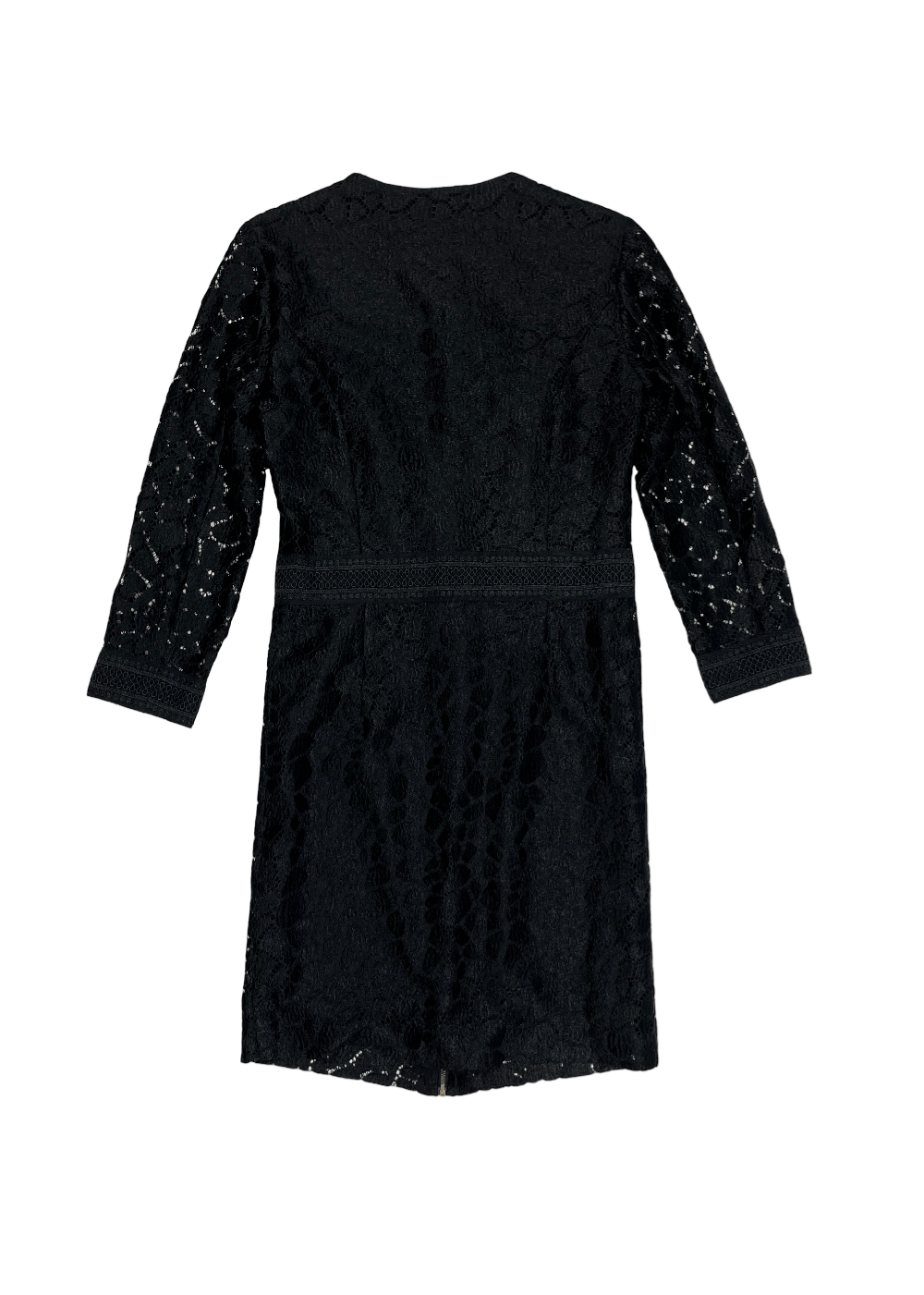 Zip Front Lace Dress Black / Size 4