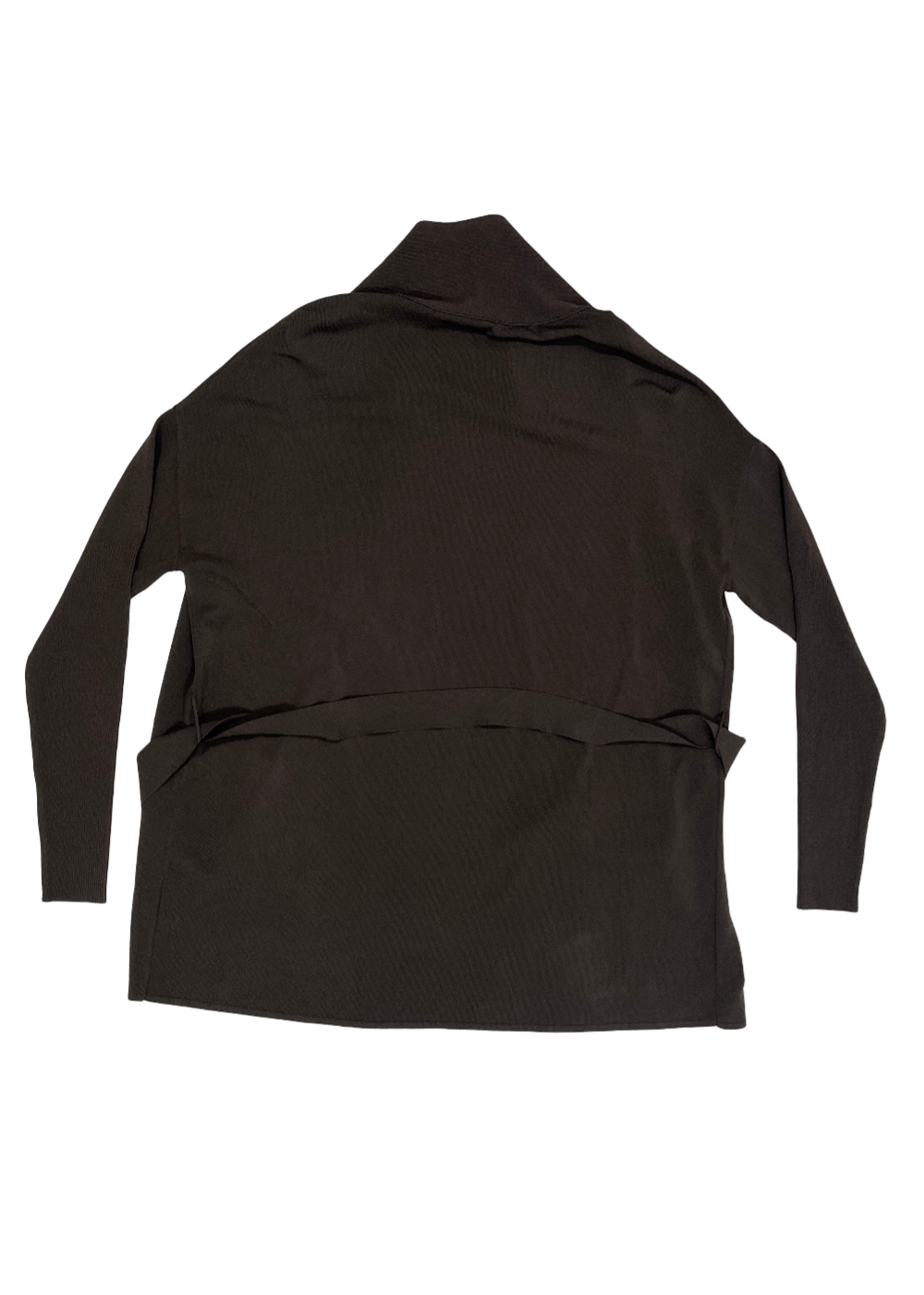 Open Front Tie Cardigan Brown / One Size