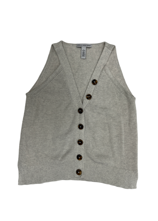 Button Front Cotton Tank Top Grey / Size M