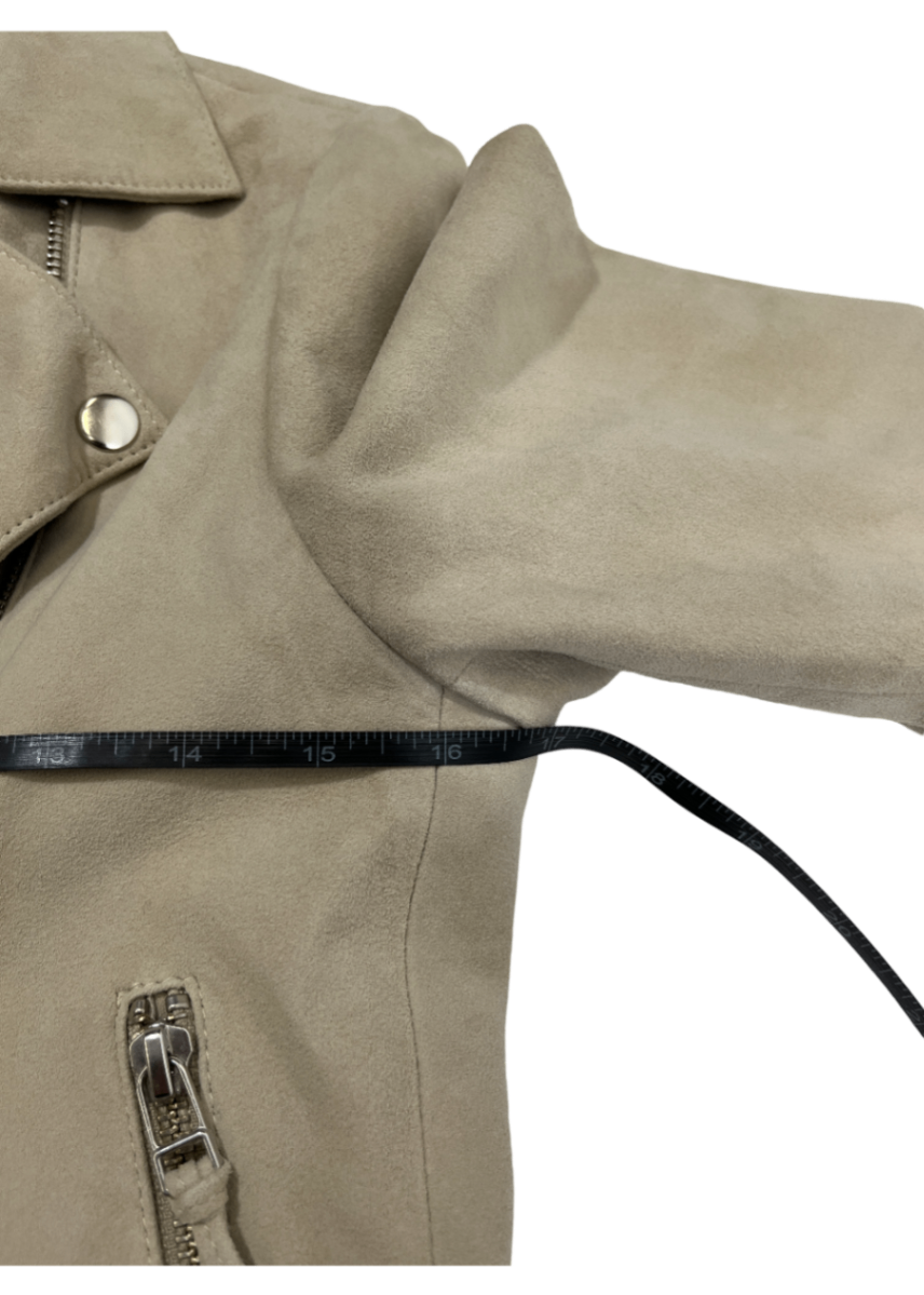 Suede Moto Jacket Beige / Size S