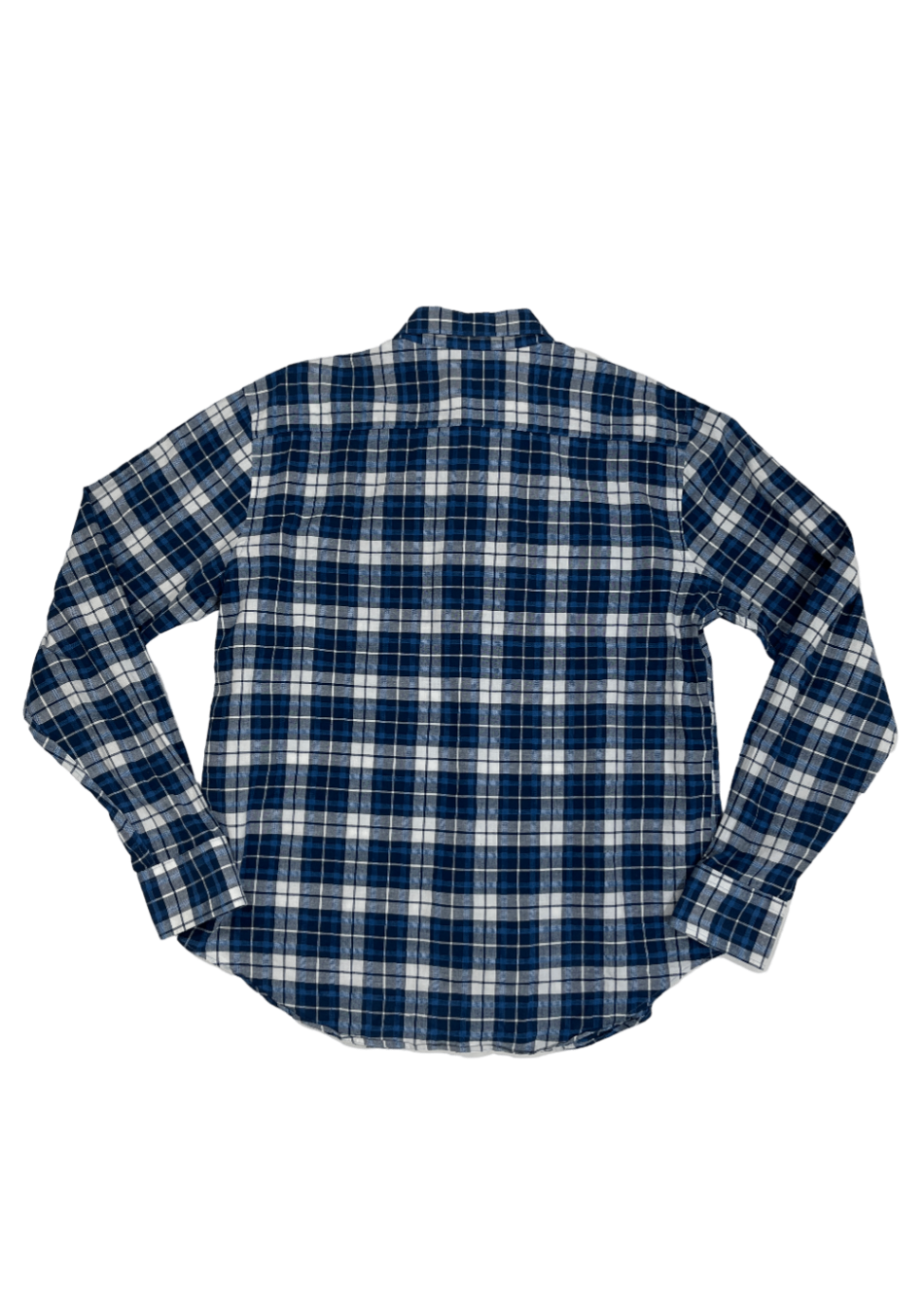 Raised Dobby Plaid Shirt Blue / Size XL