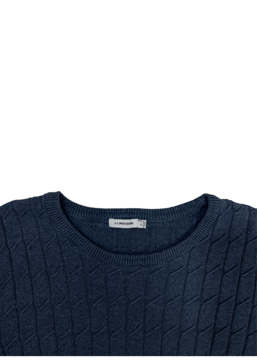 Hugo Square Braid Crewneck Blue / Size XL