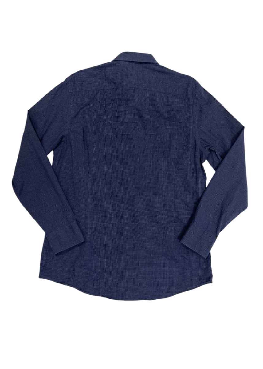 Fridolf Shirt Blue Micro Plaid / Size 43