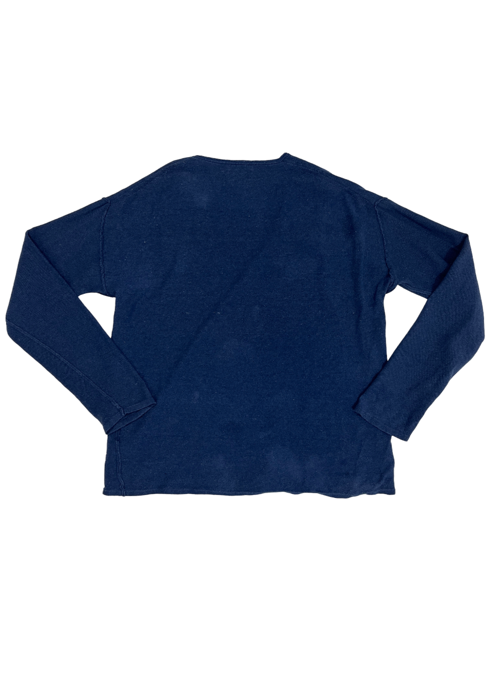 Blue Slub Long Sleeve T-Shirt / Size XL
