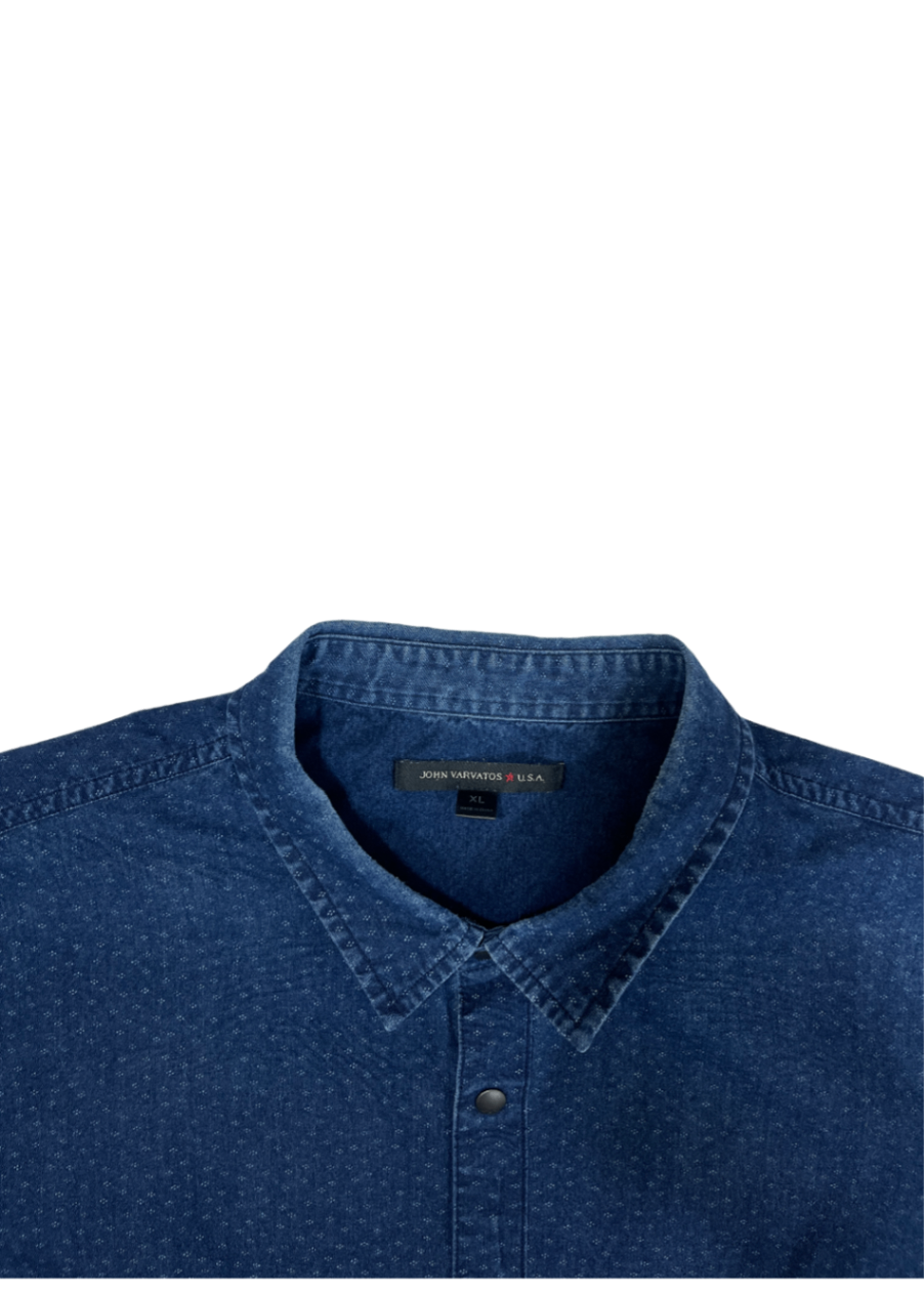 Printed Denim Shirt / Size XL