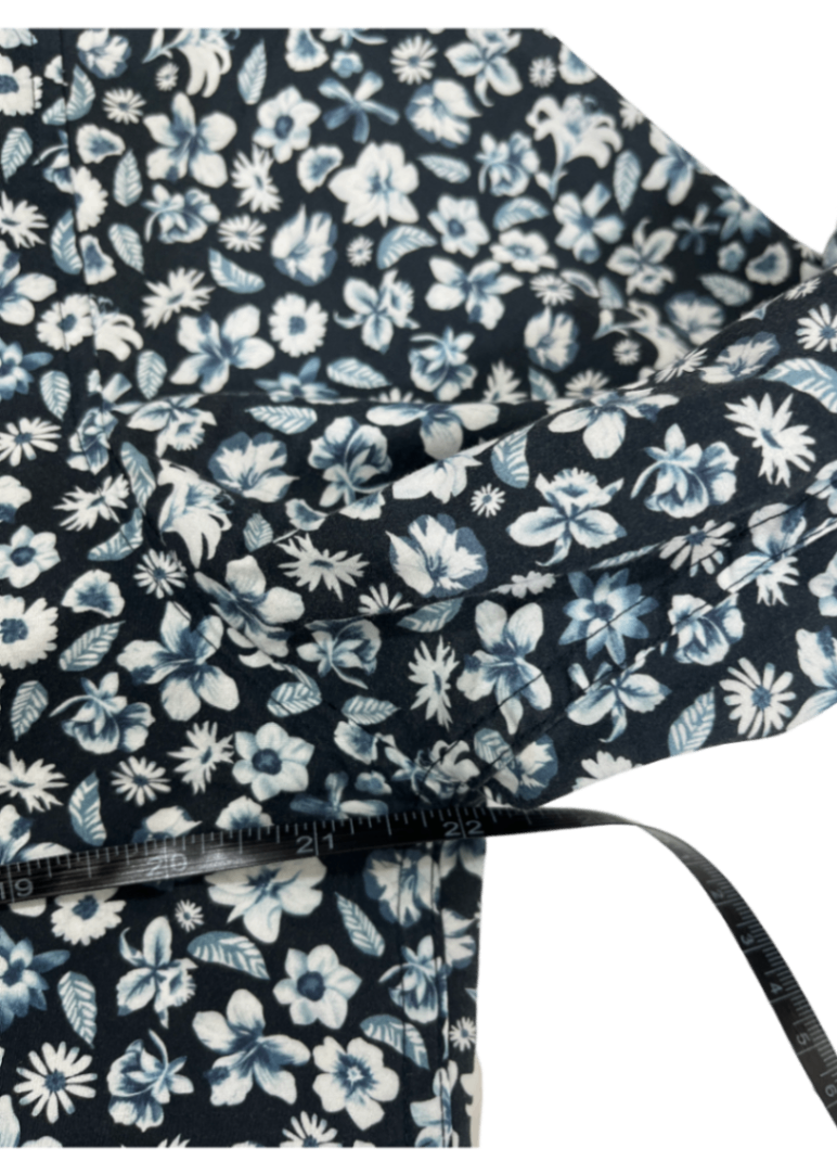 Long Sleeve Blue Floral Shirt / Size XL
