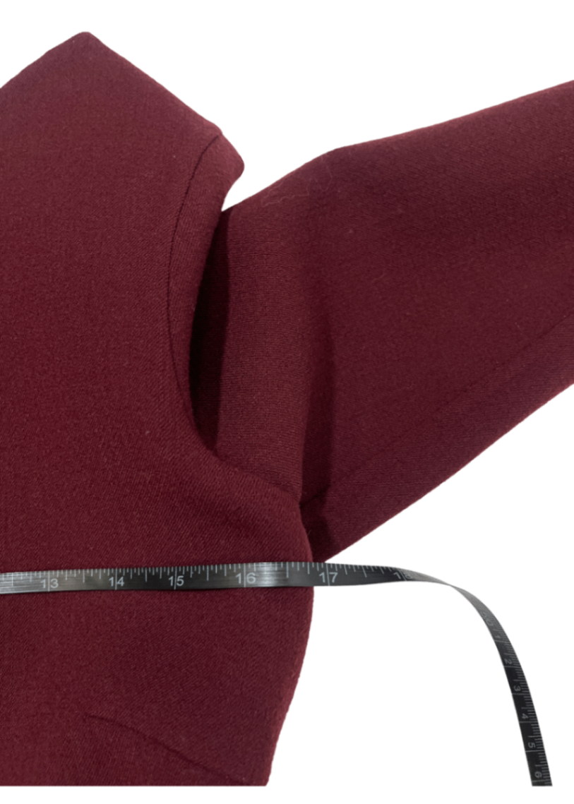 Stretch Wool 3/4 Sleeve Dress Burgundy / Size 8