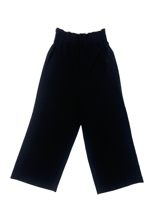 Wide Leg Paperbag Waist Crepe Trouser / Size 42 (US 10)