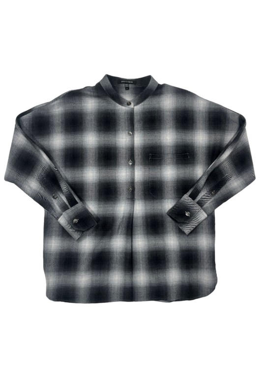 Grey Plaid Blouse / Size 6