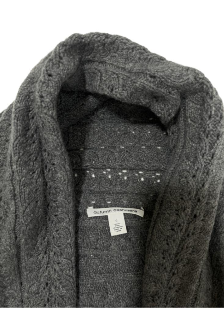 Open Front Textured Cashmere Cardigan Grey / Size S