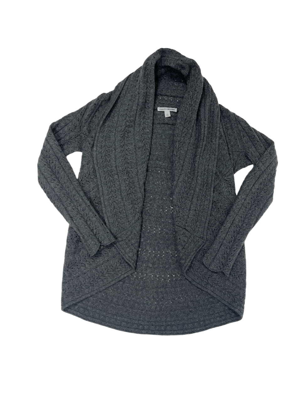 Open Front Textured Cashmere Cardigan Grey / Size S