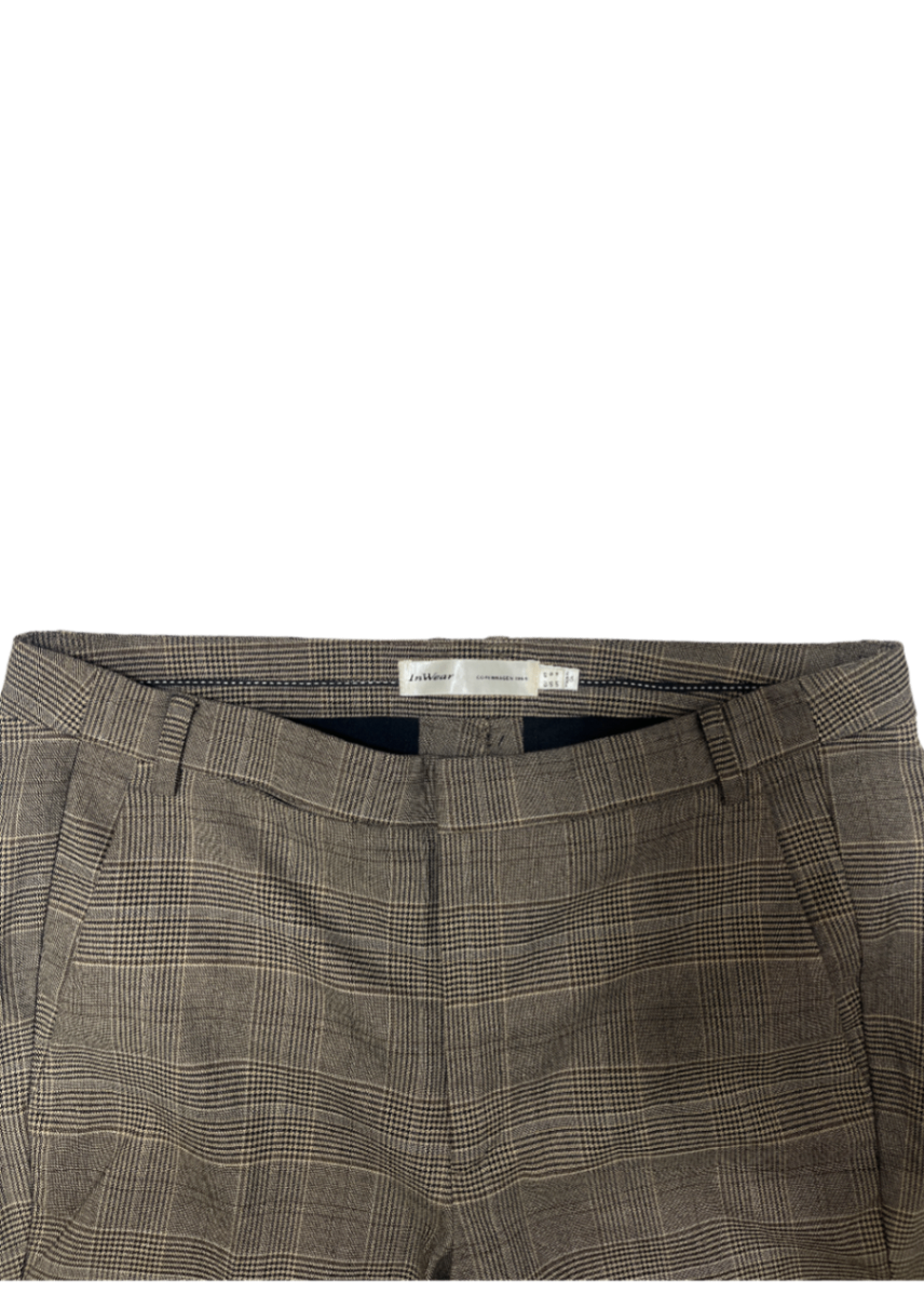 Zella Brown Plaid Cuffed Trouser / Size 10