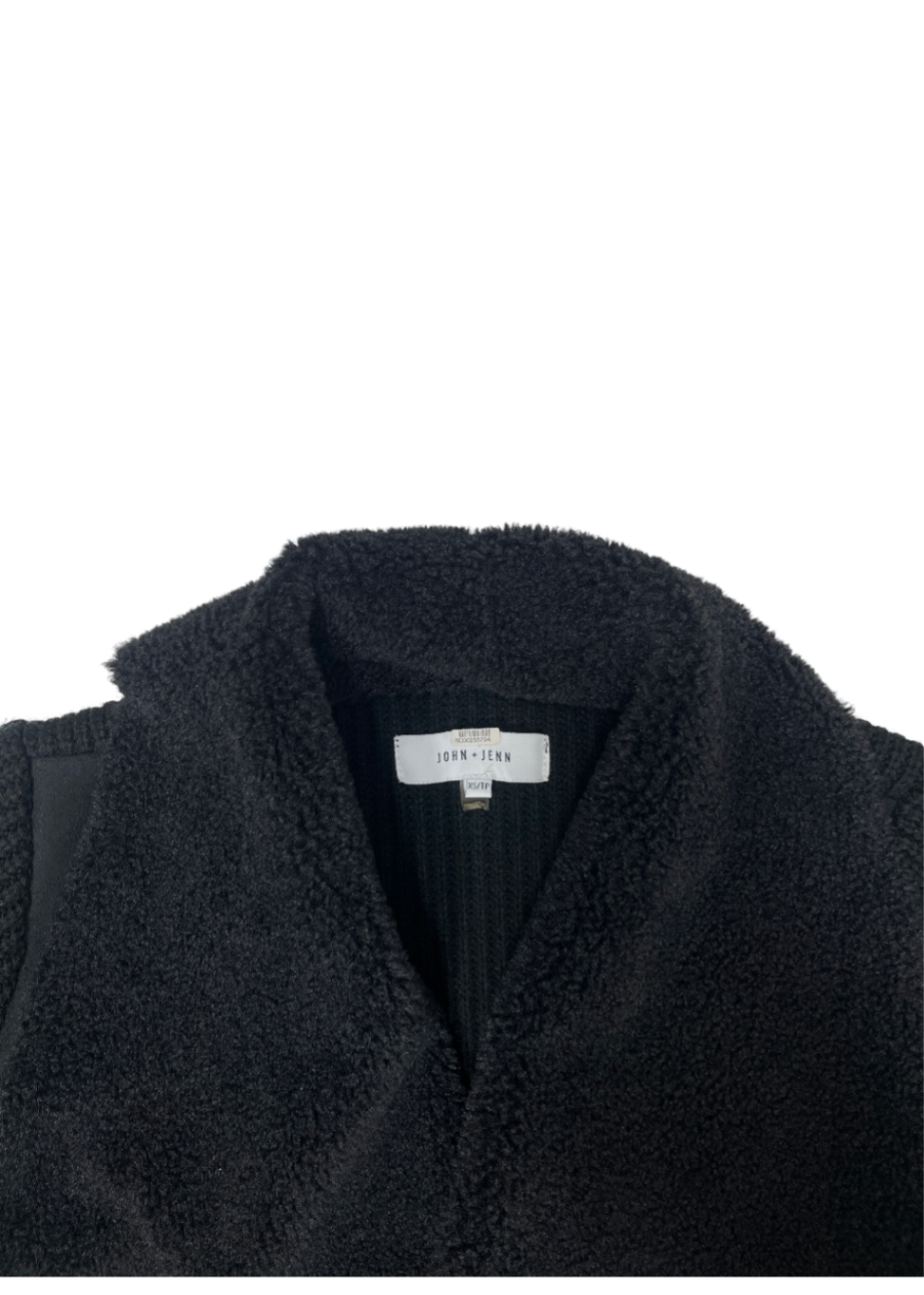 Faux Fur Knit Jacket Black / Size XS