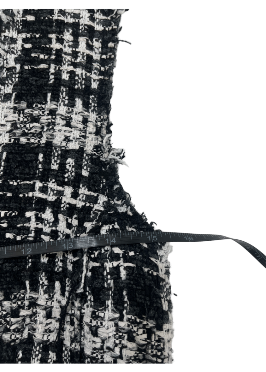 Sculpt U-Neck Black/White Tweed Dress / Size 4