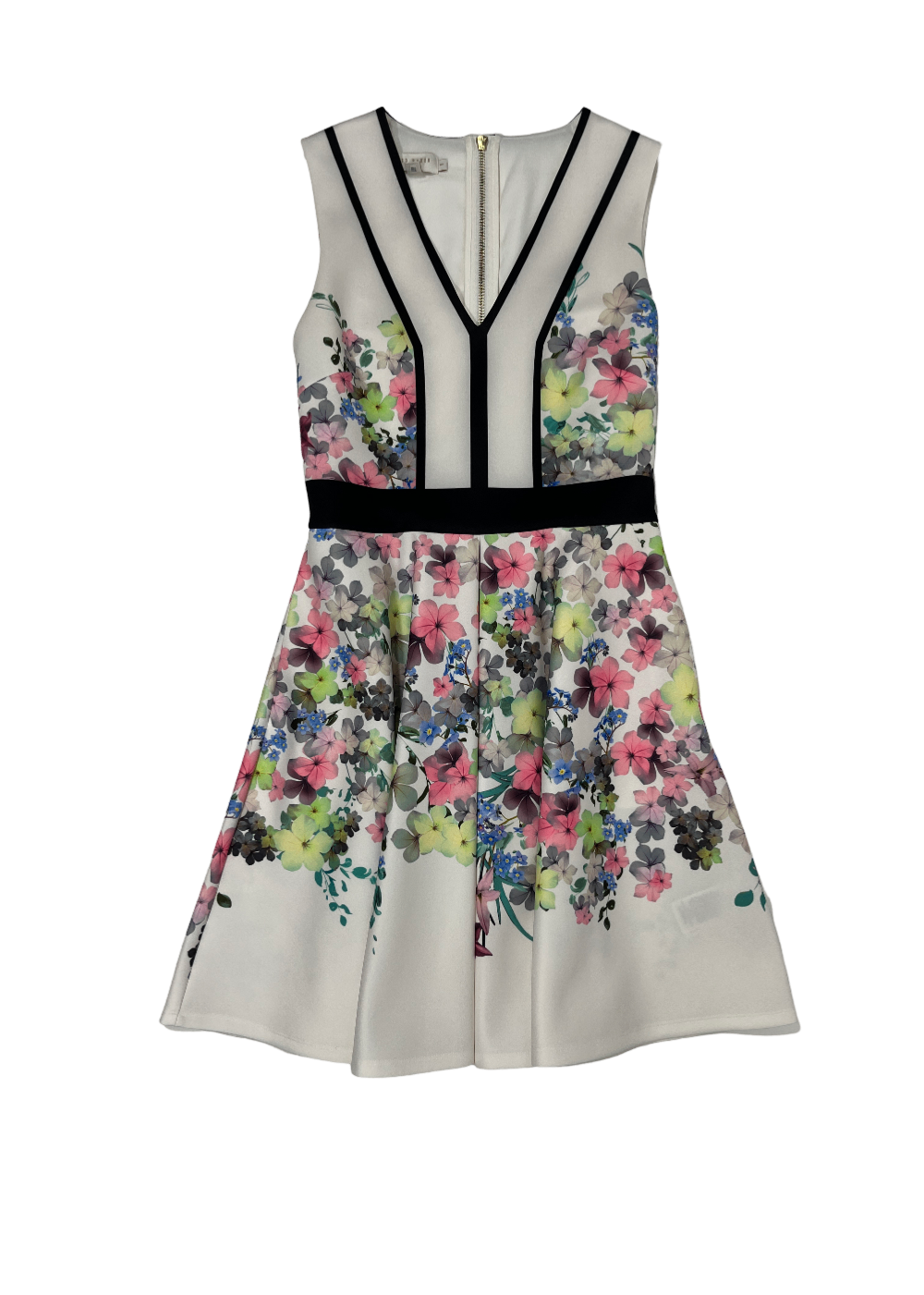 Solarh Floral Print Flare + Flare Dress / Size 1 (S)