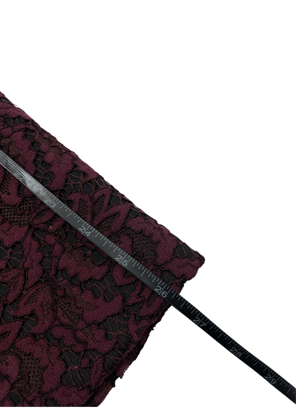 Long Sleeve Mockneck Lace Dress Burgundy / Size 4