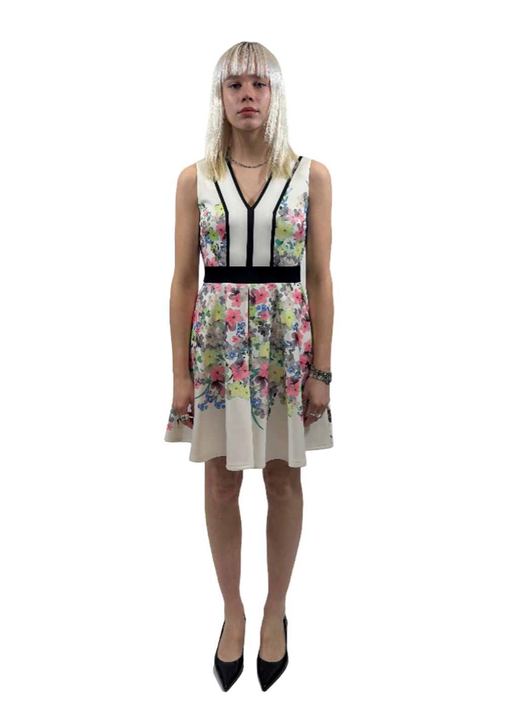Solarh Floral Print Flare + Flare Dress / Size 1 (S)