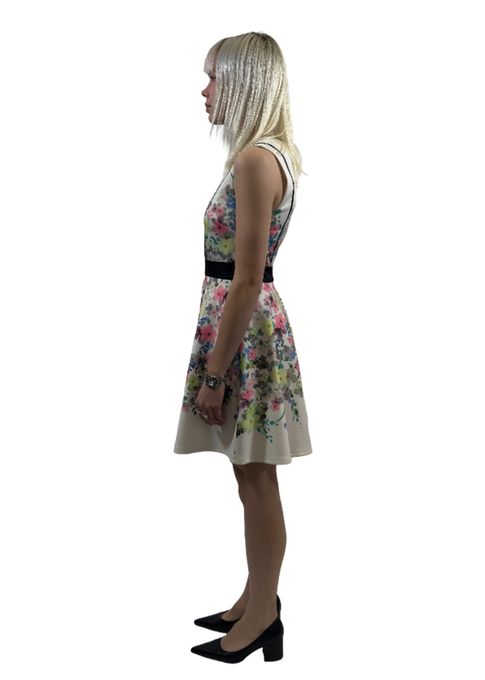 Solarh Floral Print Flare + Flare Dress / Size 1 (S)