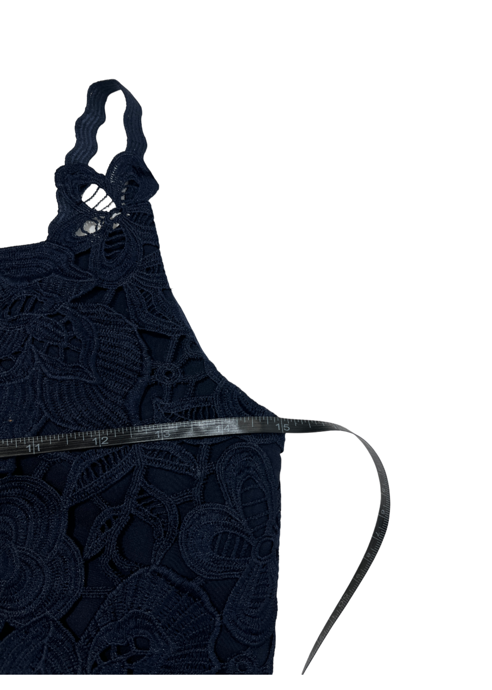 'Nadiie' Lace Peplum Dress Navy / Size 1 (S)