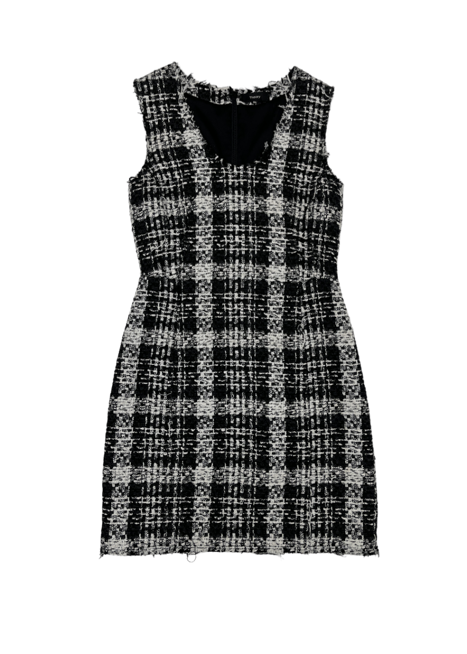 Sculpt U-Neck Black/White Tweed Dress / Size 4