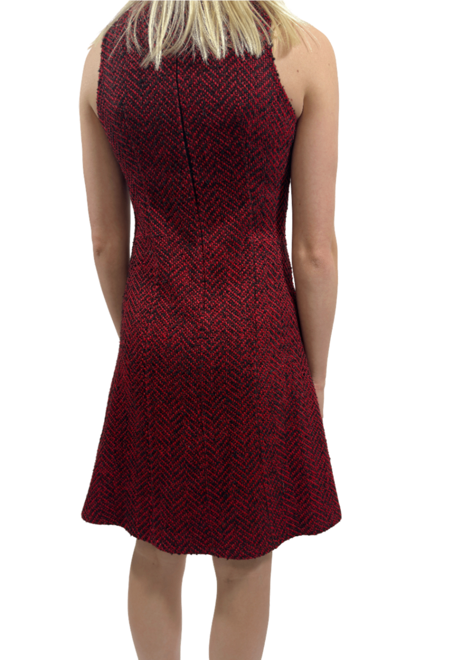 Red Tweed Dress / Size 36