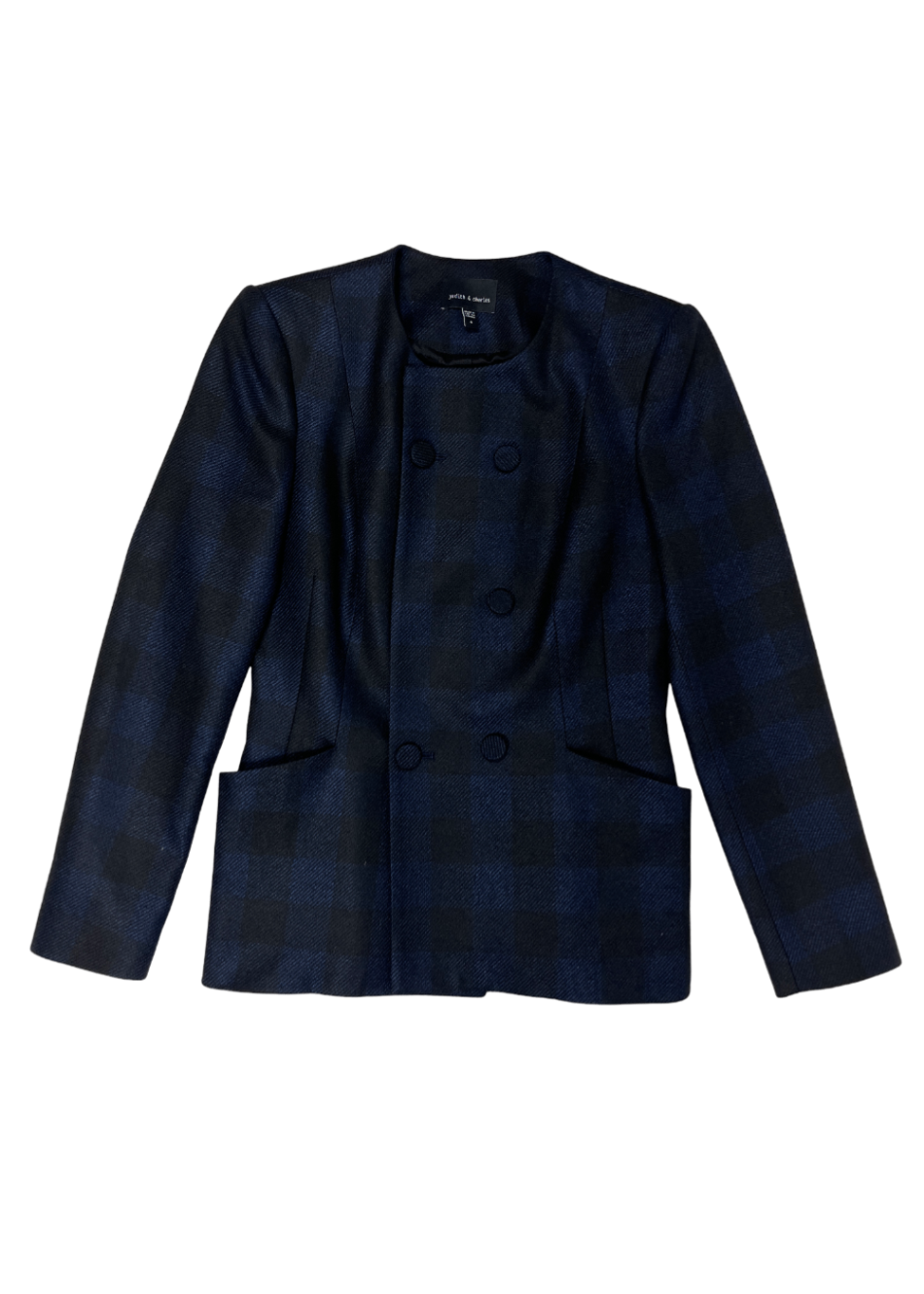 Blue/Black Plaid Jacket / Size 4