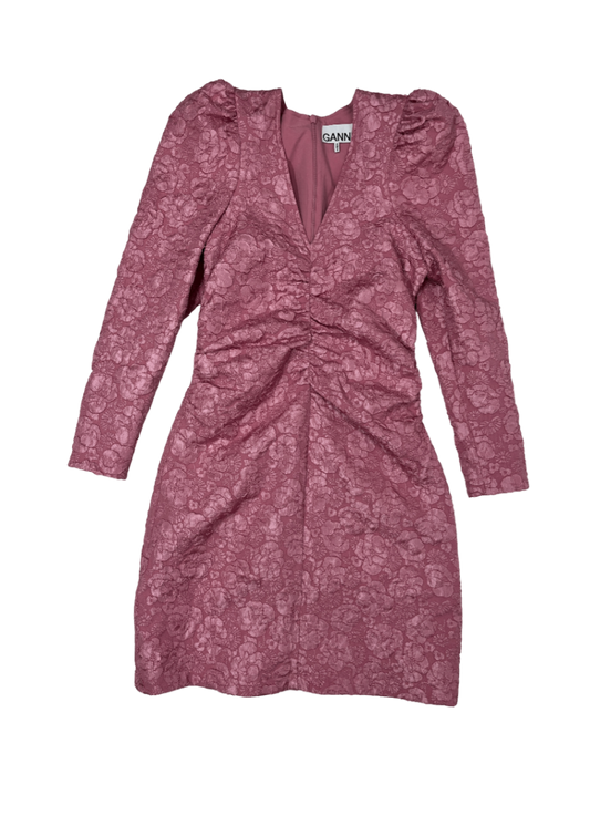 Stretch Jacquard V-Neck Mini Dress / Size 36