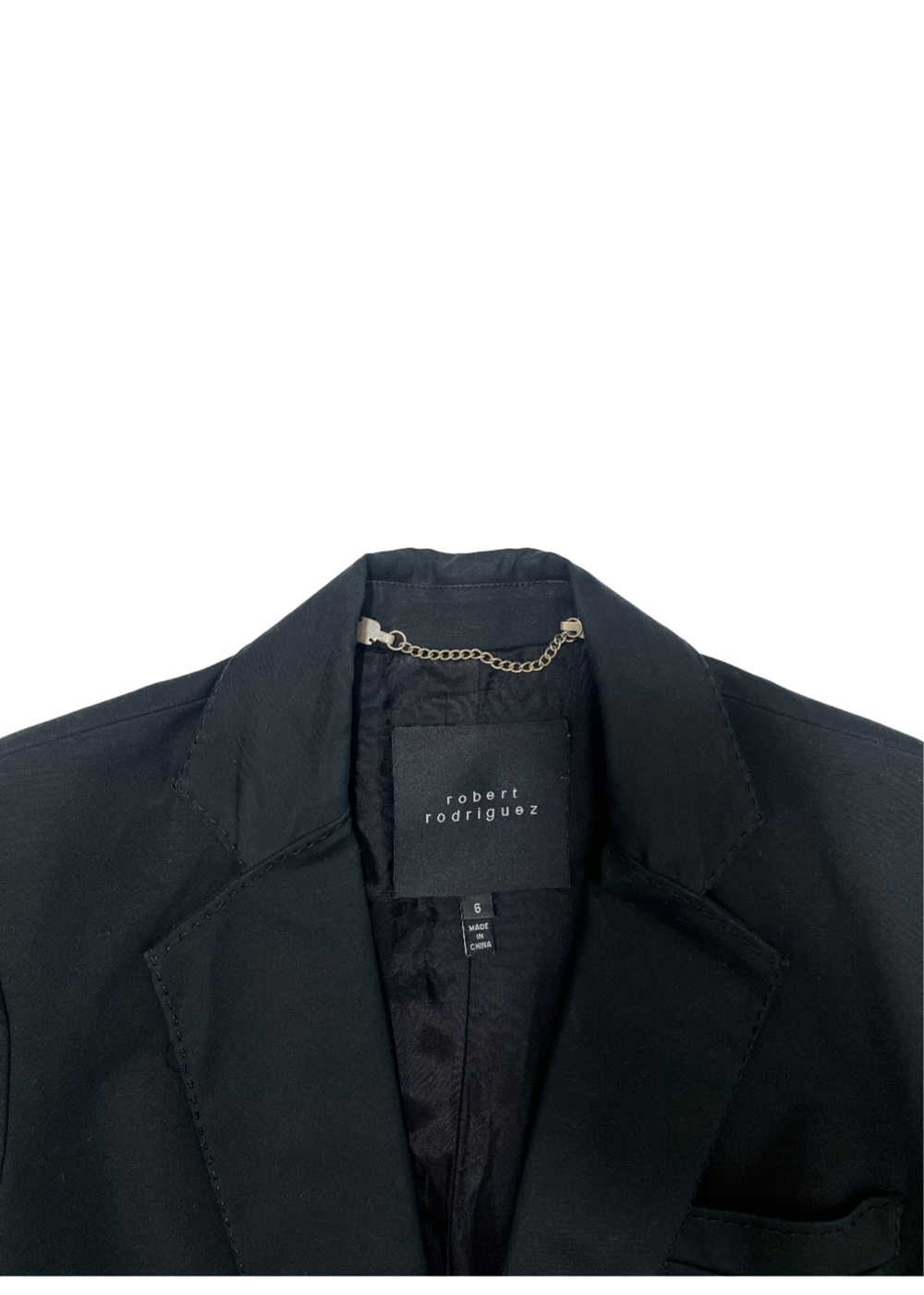 Black Cotton Stretch Blazer / Size 6
