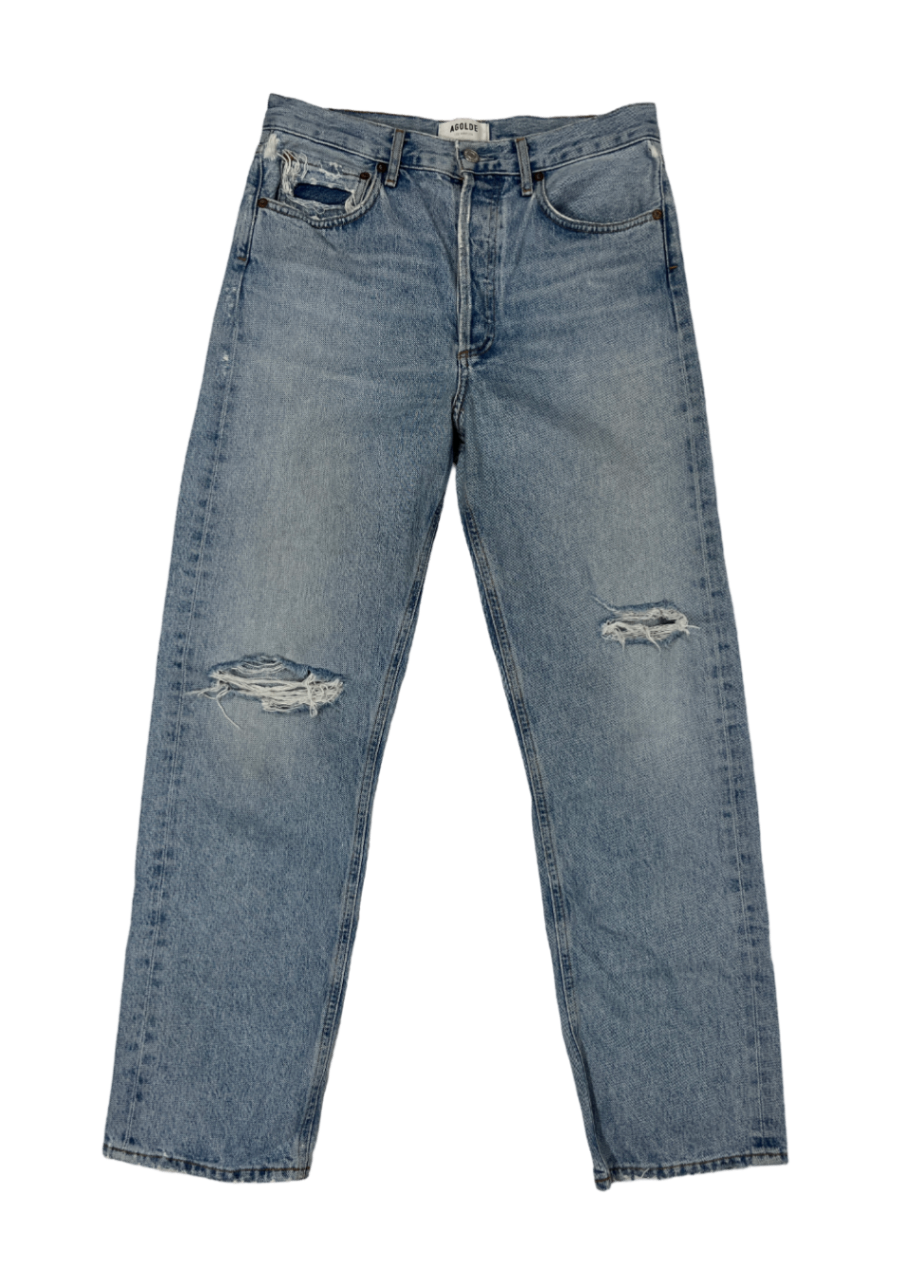 90's Straight Leg Light Wash Jean / Size 27