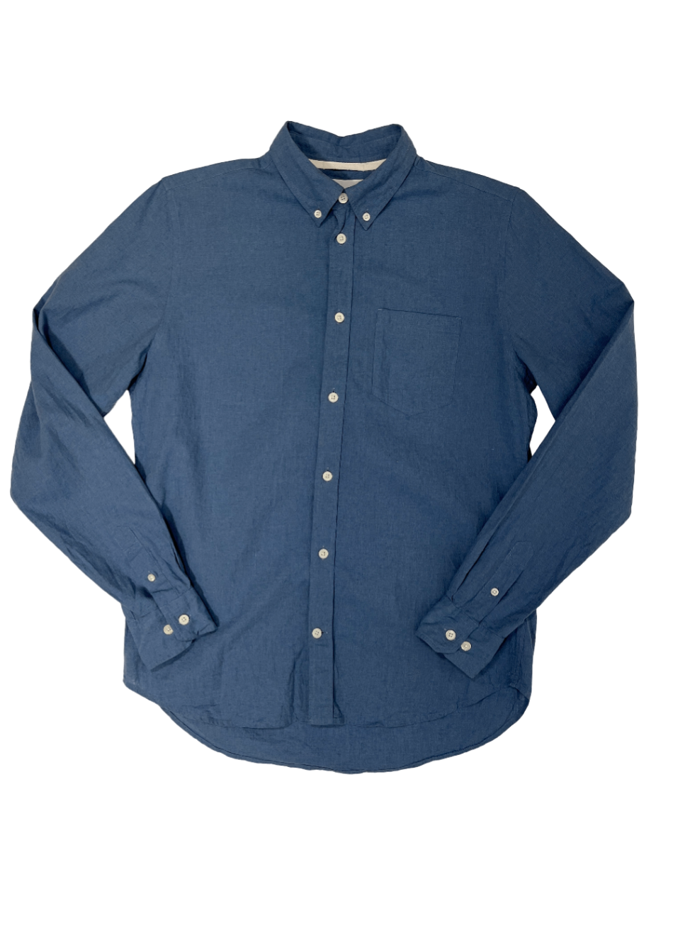 Osvald Button Down Cotton Linen Shirt Blue / Size S