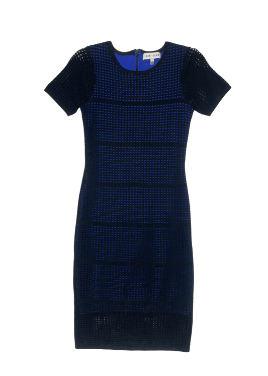 Black/Blue Netted Overlay Dress / Size S