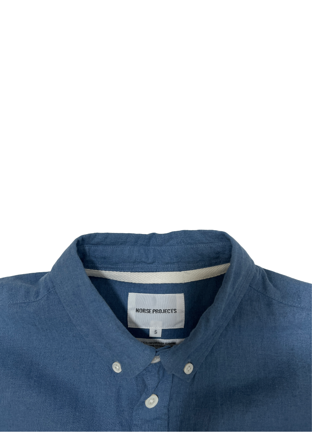 Osvald Button Down Cotton Linen Shirt Blue / Size S