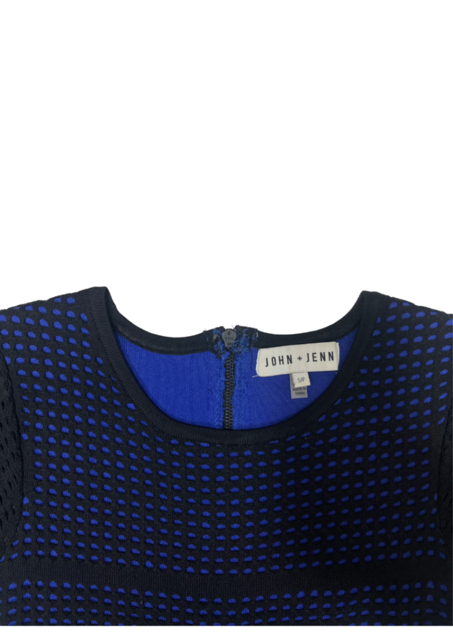 Black/Blue Netted Overlay Dress / Size S