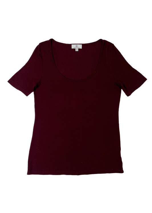 Jaxon Ribbed Scoop Neck Tee / Size M