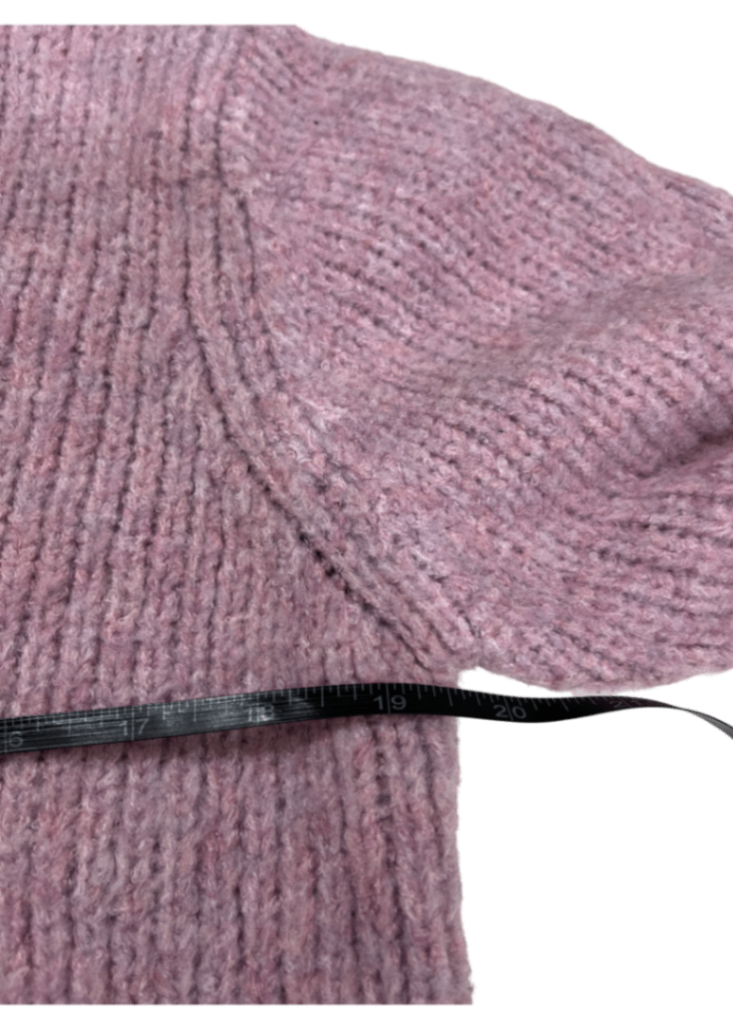 Relaxed V-Neck Knit Sweater Pink / Size XS