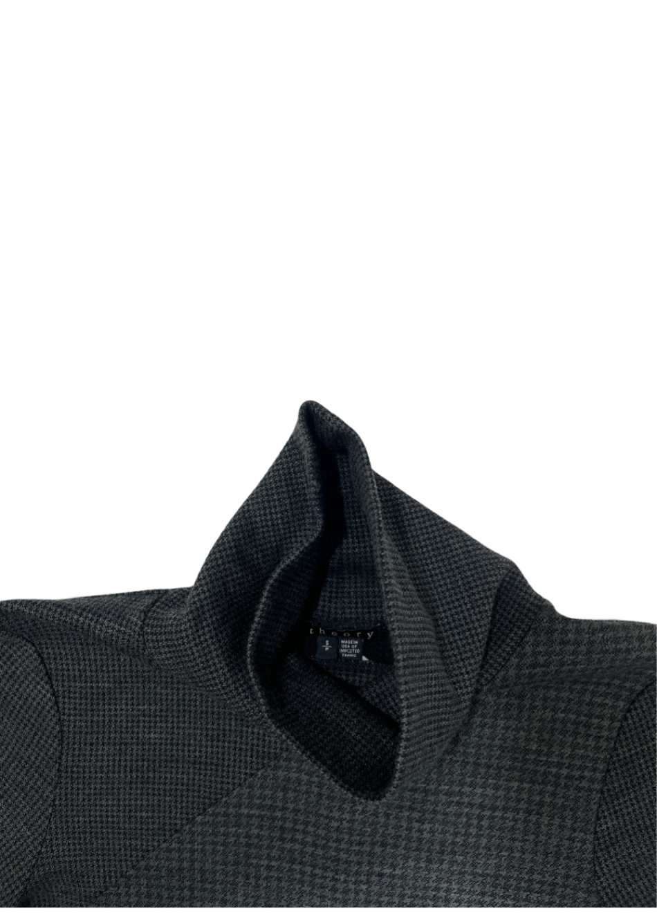 Tajello Delfina Grey Houndstooth Turtleneck Dress / Size S
