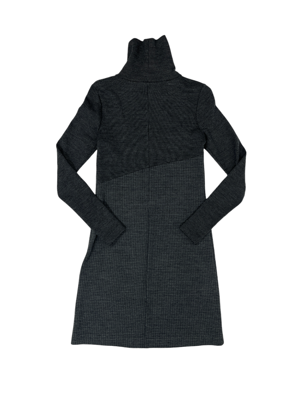 Tajello Delfina Grey Houndstooth Turtleneck Dress / Size S